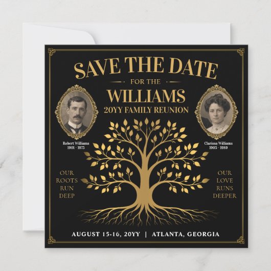 Aangepaste gezinshereniging Bewaar de datum Famili Save The Date (Voorkant)