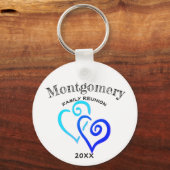 Aangepaste gezinshereniging donkerblauw gelinkt ha sleutelhanger (Voorkant)