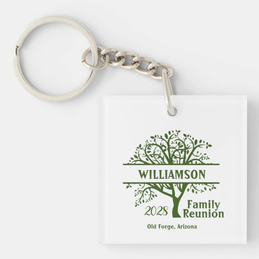 Aangepaste gezinshereniging genealogi in combinati sleutelhanger (voorkant)
