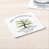 Aangepaste gezinshereniging, genealogiestructuur kartonnen onderzetters (Schuin)