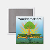 Aangepaste gezinshereniging, groene structuur met  magneet (Voorkant / Achterkant)