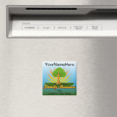 Aangepaste gezinshereniging, groene structuur met  magneet (Insitu (Vaatwasser))