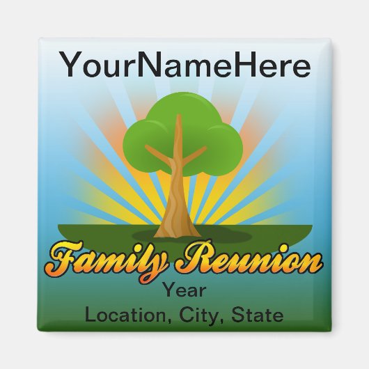 Aangepaste gezinshereniging, groene structuur met  magneet (Voorkant)