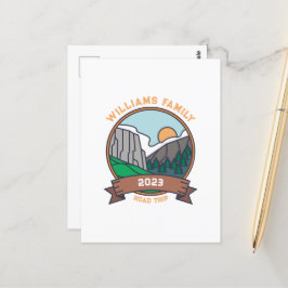 Aangepaste gezinshereniging Road Trip Mountain Briefkaart