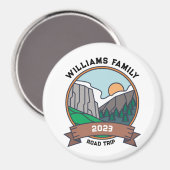 Aangepaste gezinshereniging Road Trip Mountain Magneet (Voorkant / Achterkant)