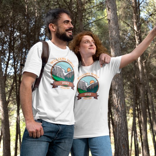 Aangepaste gezinshereniging Road Trip Mountain T-shirt