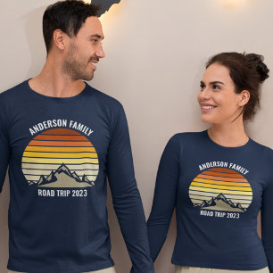 Aangepaste gezinshereniging Road Trip Sunset Long- T-shirt