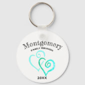 Aangepaste gezinshereniging Roestvast blauw gekopp Sleutelhanger (Voorkant)