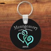 Aangepaste gezinshereniging Roestvast blauw gekopp Sleutelhanger (Achterkant)