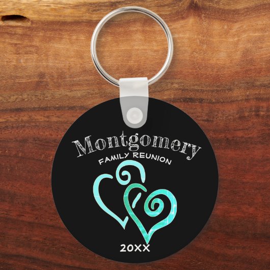 Aangepaste gezinshereniging Roestvast blauw gekopp Sleutelhanger (Achterkant)