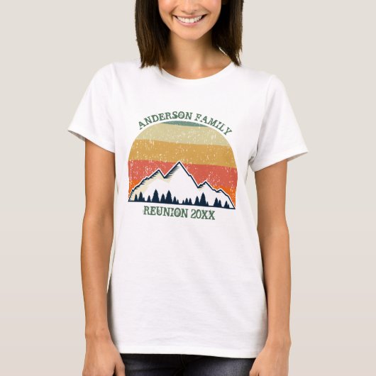 Aangepaste gezinshereniging schitterende  zonsonde t-shirt (Voorkant)