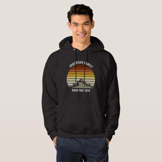 Aangepaste gezinshereniging - Sunset Mountain Road Hoodie (Voorkant volledig)