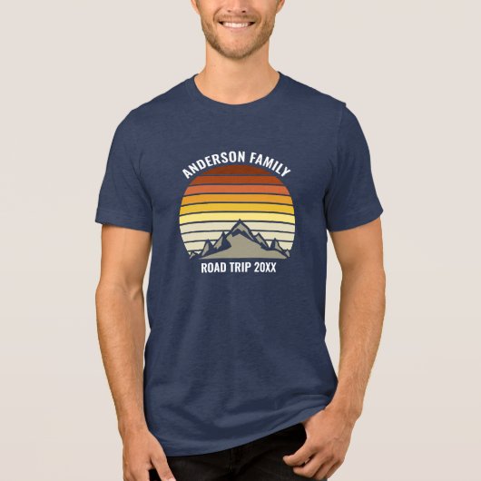 Aangepaste gezinshereniging - Sunset Mountain Road Tri-Blend Shirt (Voorkant)
