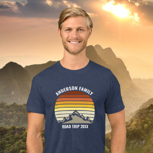 Aangepaste gezinshereniging - Sunset Mountain Road Tri-Blend Shirt
