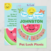 Aangepaste gezinshereniging/zomer B-B-Q-uitnodigin Kaart (Voorkant / Achterkant)