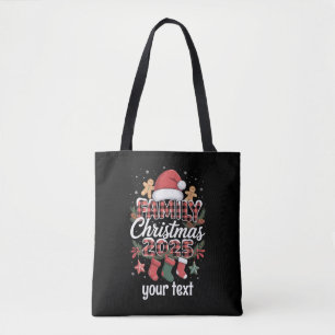 Aangepaste gezinskerst 2025 gepersonaliseerde bijp tote bag
