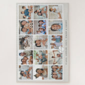 Aangepaste gezinsmulti 15 fotocollagegalerie hart legpuzzel (Verticaal)