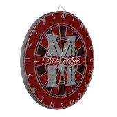 Aangepaste gezinsnaammonogram grijs dartbord (Voorkant Links)