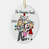 Aangepaste gezinsouders, babymeisjesversiering keramisch ornament (Rechts)