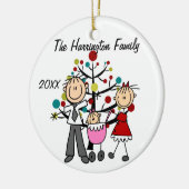 Aangepaste gezinsouders, babymeisjesversiering keramisch ornament (Links)