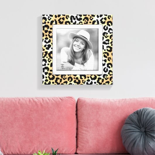 Aangepaste gezinspleopardrand canvas afdruk (Insitu (Woonkamer))