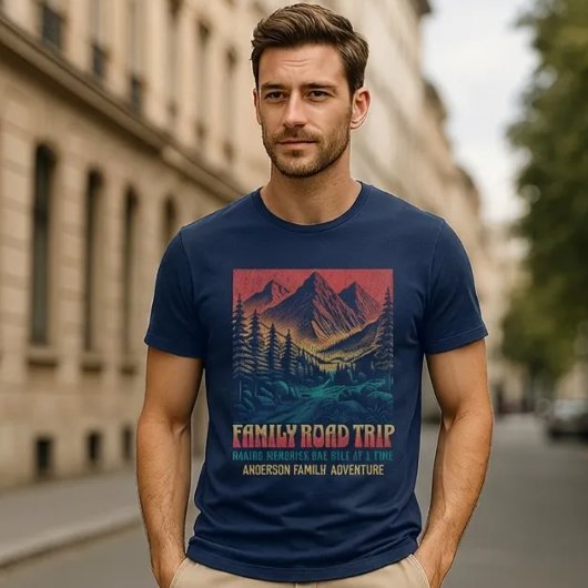 Aangepaste gezinsreis bergen t-shirt
