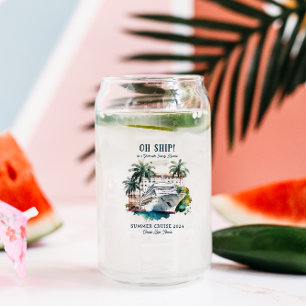Aangepaste gezinsreis cruiseschip zomer vakantie blikvorm glas