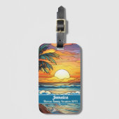 Aangepaste gezinsreis Jamaica-trip Bagagelabel (Voorkant (verticaal))