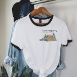 Aangepaste gezinsreünie Road Trip Camp T-shirt<br><div class="desc">Met trendy waterverf illustraties met strakke moderne lettertypen. Herinner uw vakantie week met bijpassende t - shirts voor moeder, vader, broer, zus, enz. Wijzig de familienaam en de datum om het uw eigen aangepaste ontwerp te maken. Dit ontwerp zal nooit uit de mode raken. Perfect voor familiefoto's, reüniefeesten, zomervakanties, roadtrips...</div>