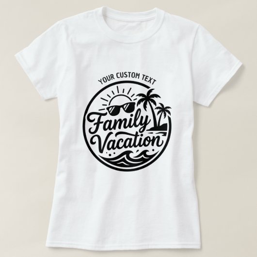 Aangepaste gezinsvakantie 2026 t-shirt (Design voorkant)