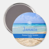 Aangepaste gezinsvakantie met Jamica Kerstmis Magneet (Voorkant / Achterkant)
