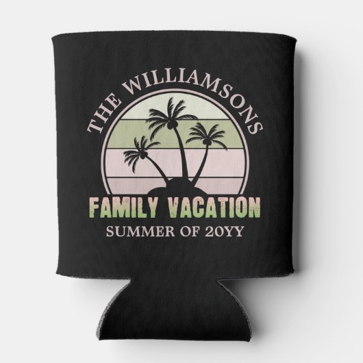 Aangepaste gezinsvakantie strand tropisch eiland blikjeskoeler (Achterkant)