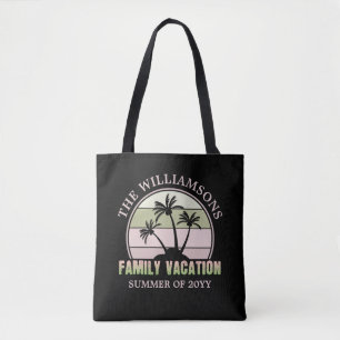 Aangepaste gezinsvakantie strand tropisch eiland tote bag