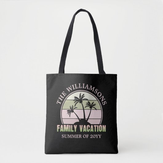 Aangepaste gezinsvakantie strand tropisch eiland tote bag (Voorkant)