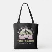 Aangepaste gezinsvakantie strand tropisch eiland tote bag (Achterkant)