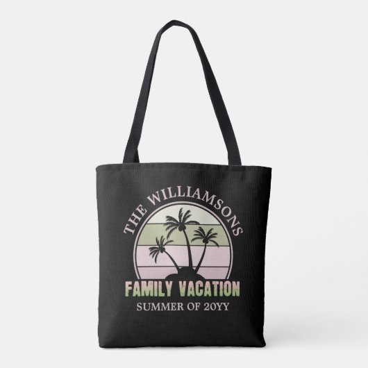 Aangepaste gezinsvakantie strand tropisch eiland tote bag (Achterkant)