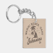 Aangepaste gezinsvakantie Zomer Strand Groepsreis Sleutelhanger (Voorkant Links)