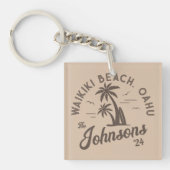 Aangepaste gezinsvakantie Zomer Strand Groepsreis Sleutelhanger (Voorkant)