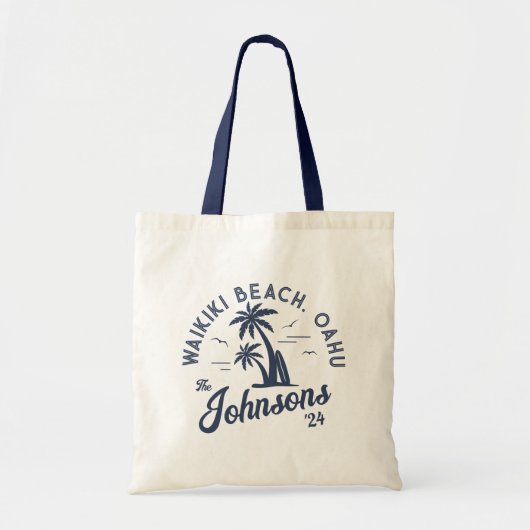 Aangepaste gezinsvakantie Zomer Strand Groepsreis Tote Bag (Voorkant)