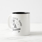 Aangepaste gezinsvakantie Zomer Strand Groepsreis Tweekleurige Koffiemok (Voorkant links)