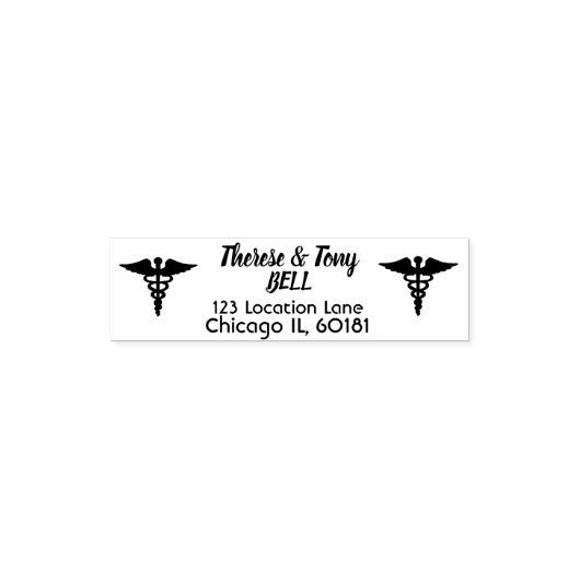 Aangepaste Gezondheidszorg Adres Rubber Stamp Zelf Zelfinktende Stempel (Design)