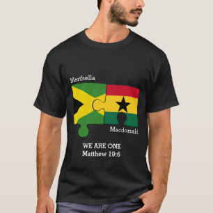 Aangepaste GHANA JAMAICA Vlag Christelijk T-shirt