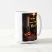 Aangepaste Ghost & Full Moon Haunted Porch Tea Mok (Voorkant rechts)