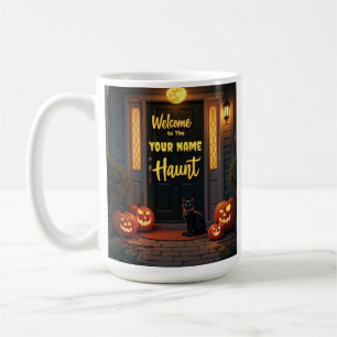 Aangepaste Ghost & Full Moon Haunted Porch Tea Mok