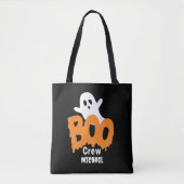 Aangepaste Ghost Trick-or-Treat Boo Crew Halloween Tote Bag (Voorkant)