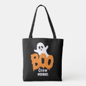 Aangepaste Ghost Trick-or-Treat Boo Crew Halloween Tote Bag (Achterkant)