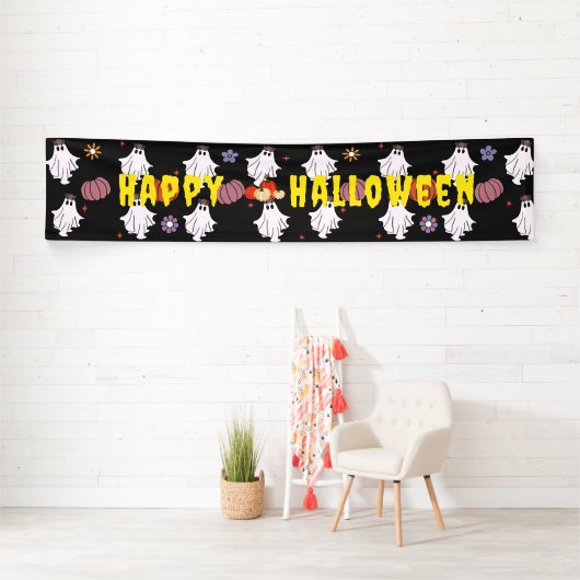 Aangepaste Ghosts Pumpkin Banner Halloween Decor (Insitu)