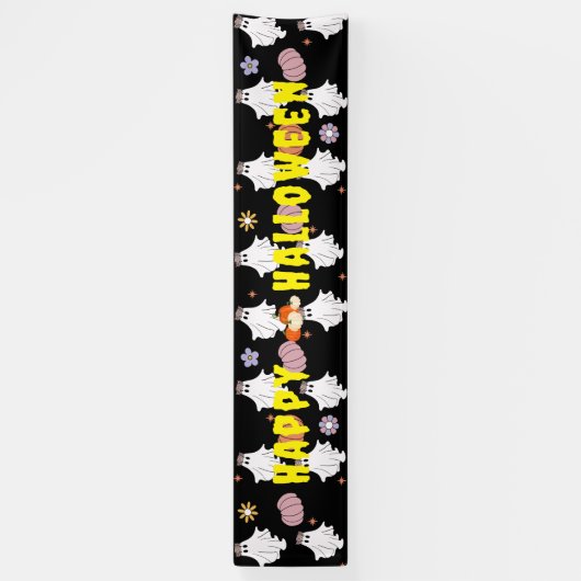 Aangepaste Ghosts Pumpkin Banner Halloween Decor (Verticaal)