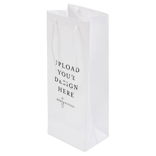 Aangepaste Gift Bag, 4,75 x 13 inch Wijn Cadeautas (Achterkant Gekanteld)