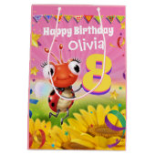 Aangepaste Gift Bag voor 8 jarige meisje - Ladybug Medium Cadeauzakje (Achterkant)